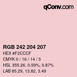 Color code: RGB 242 204 207 | qconv.com