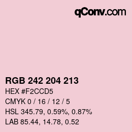 カラーコード: RGB 242 204 213 | qconv.com