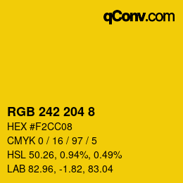 Color code: RGB 242 204 8 | qconv.com