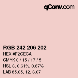 颜色代码: RGB 242 206 202 | qconv.com