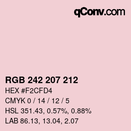 Color code: RGB 242 207 212 | qconv.com