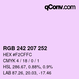 Código de color: RGB 242 207 252 | qconv.com
