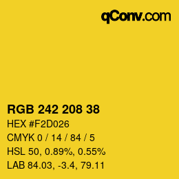 颜色代码: RGB 242 208 38 | qconv.com