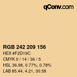 Color code: RGB 242 209 156 | qconv.com