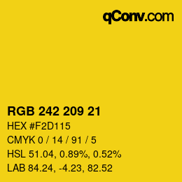 カラーコード: RGB 242 209 21 | qconv.com