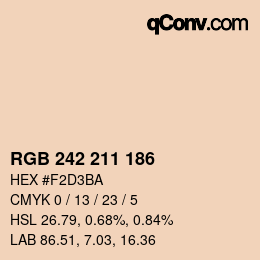 颜色代码: RGB 242 211 186 | qconv.com
