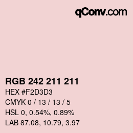 Color code: RGB 242 211 211 | qconv.com