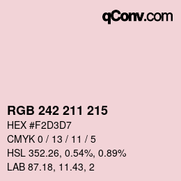 カラーコード: RGB 242 211 215 | qconv.com