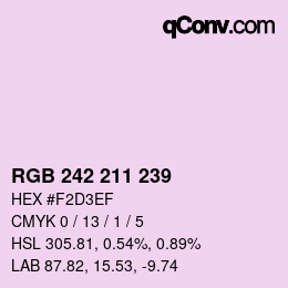Color code: RGB 242 211 239 | qconv.com