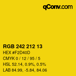 カラーコード: RGB 242 212 13 | qconv.com