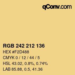 颜色代码: RGB 242 212 136 | qconv.com