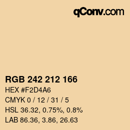 颜色代码: RGB 242 212 166 | qconv.com