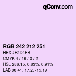 Color code: RGB 242 212 251 | qconv.com