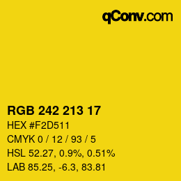 Color code: RGB 242 213 17 | qconv.com