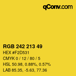 颜色代码: RGB 242 213 49 | qconv.com