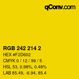 カラーコード: RGB 242 214 2 | qconv.com