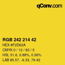 カラーコード: RGB 242 214 42 | qconv.com