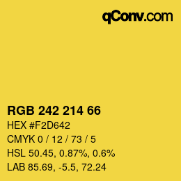 Farbcode: RGB 242 214 66 | qconv.com