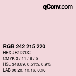 Farbcode: RGB 242 215 220 | qconv.com
