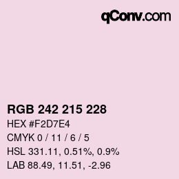 カラーコード: RGB 242 215 228 | qconv.com