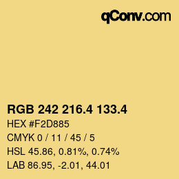 カラーコード: RGB 242 216.4 133.4 | qconv.com
