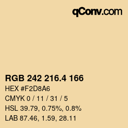 カラーコード: RGB 242 216.4 166 | qconv.com