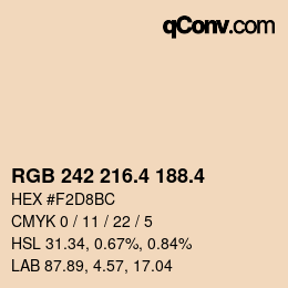 カラーコード: RGB 242 216.4 188.4 | qconv.com