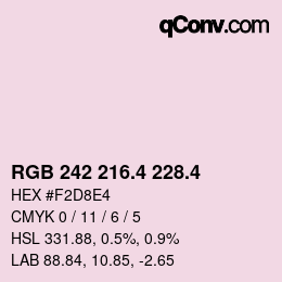 カラーコード: RGB 242 216.4 228.4 | qconv.com