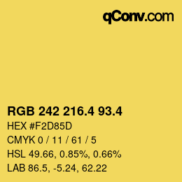 カラーコード: RGB 242 216.4 93.4 | qconv.com