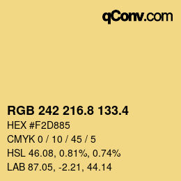 カラーコード: RGB 242 216.8 133.4 | qconv.com