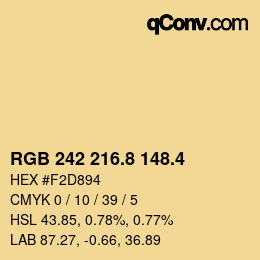 カラーコード: RGB 242 216.8 148.4 | qconv.com
