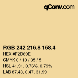 カラーコード: RGB 242 216.8 158.4 | qconv.com