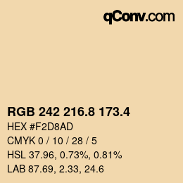 カラーコード: RGB 242 216.8 173.4 | qconv.com