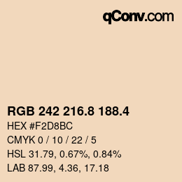 カラーコード: RGB 242 216.8 188.4 | qconv.com