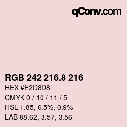 カラーコード: RGB 242 216.8 216 | qconv.com