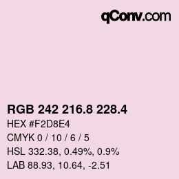 カラーコード: RGB 242 216.8 228.4 | qconv.com