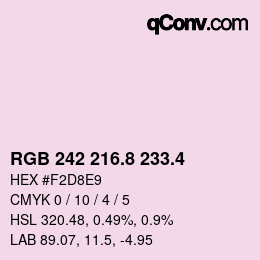 カラーコード: RGB 242 216.8 233.4 | qconv.com