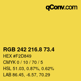 カラーコード: RGB 242 216.8 73.4 | qconv.com