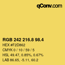 カラーコード: RGB 242 216.8 98.4 | qconv.com