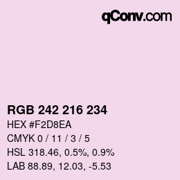 Color code: RGB 242 216 234 | qconv.com