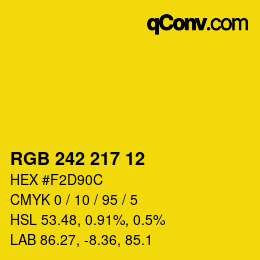 Color code: RGB 242 217 12 | qconv.com