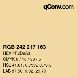 Color code: RGB 242 217 163 | qconv.com