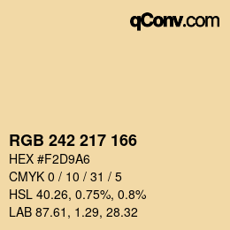 颜色代码: RGB 242 217 166 | qconv.com