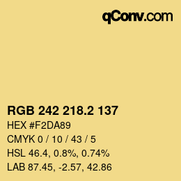 カラーコード: RGB 242 218.2 137 | qconv.com