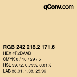 カラーコード: RGB 242 218.2 171.6 | qconv.com