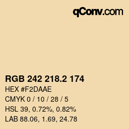 カラーコード: RGB 242 218.2 174 | qconv.com