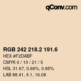 カラーコード: RGB 242 218.2 191.6 | qconv.com