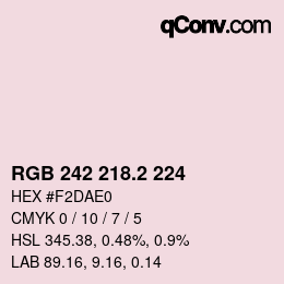 カラーコード: RGB 242 218.2 224 | qconv.com