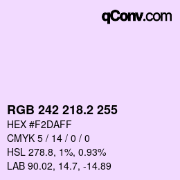 カラーコード: RGB 242 218.2 255 | qconv.com