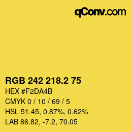 カラーコード: RGB 242 218.2 75 | qconv.com